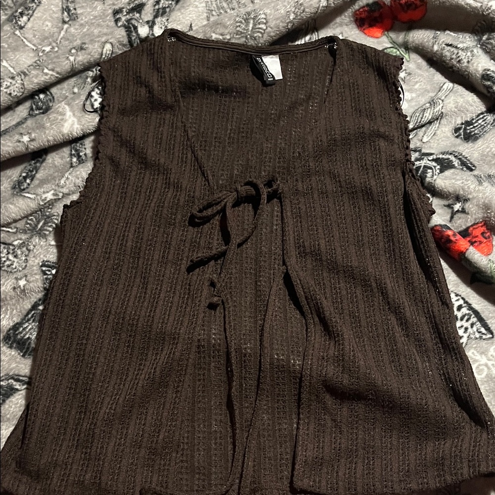 H&M Chocolate Brown Sleeveless Blouse